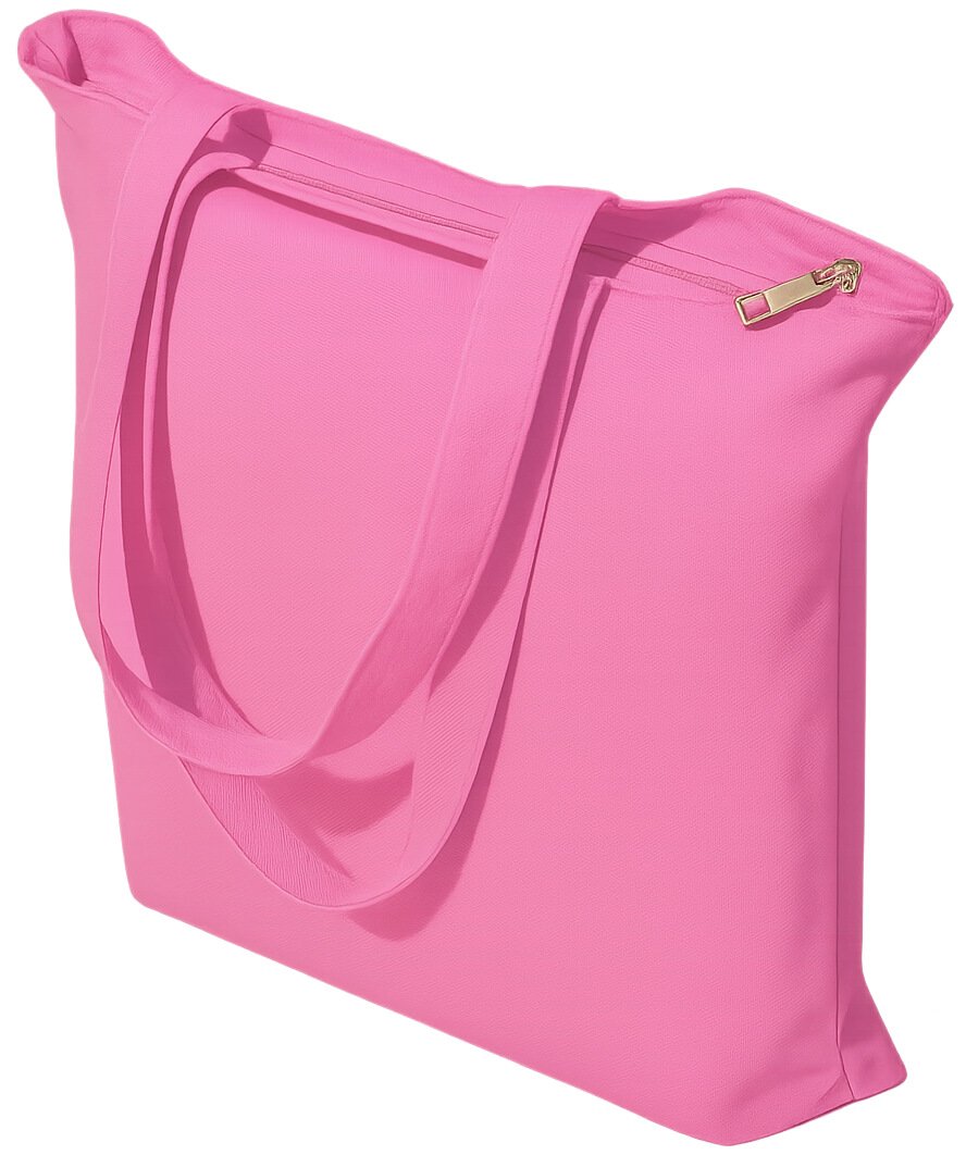 Bolsa de Tela Rosa con Cremallera y Bolsillo